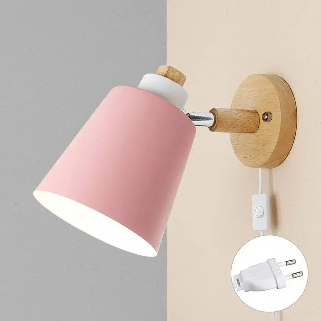 Arandela de Parede Wooden em Madeira com Interruptor Iluminação Decorativa