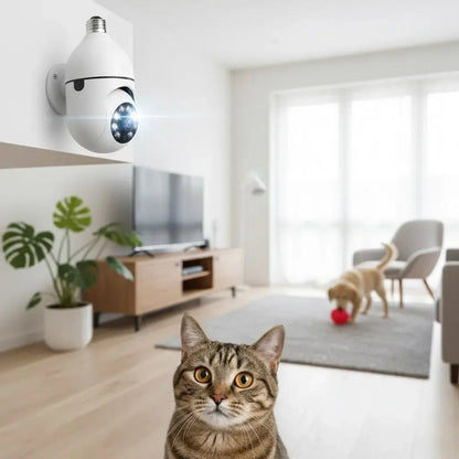 Câmera de Segurança 360 Graus Wi-Fi Full HD 1080p Com Gravador Microfone
