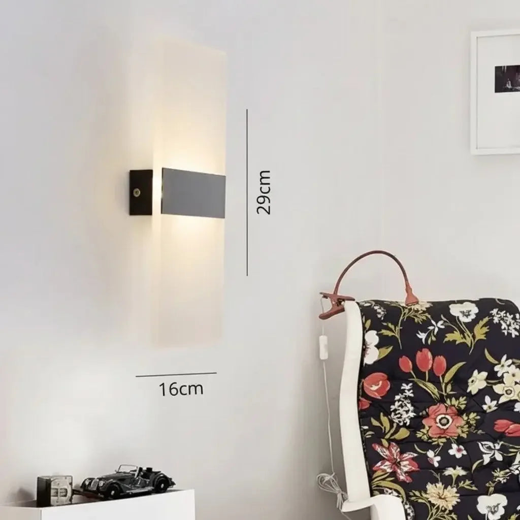 Arandela de Parede Minimalista em Acrílico Iluminação Moderna